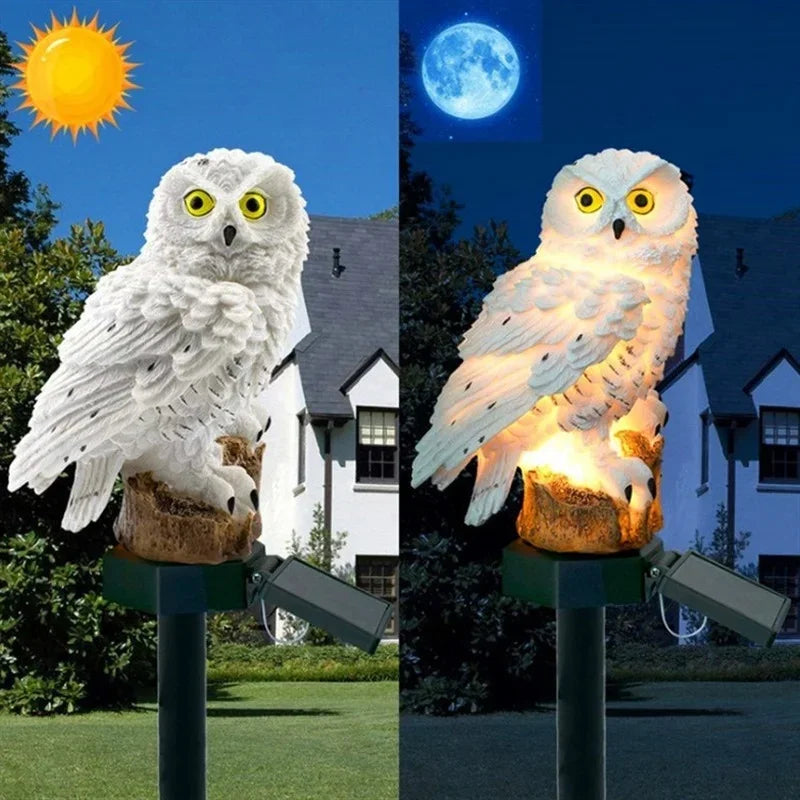 Lampe solaire de jardin Hibou