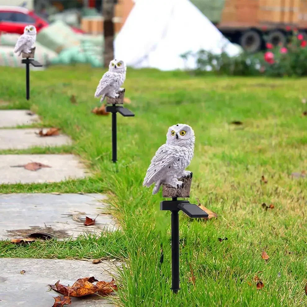 Lampe solaire de jardin Hibou