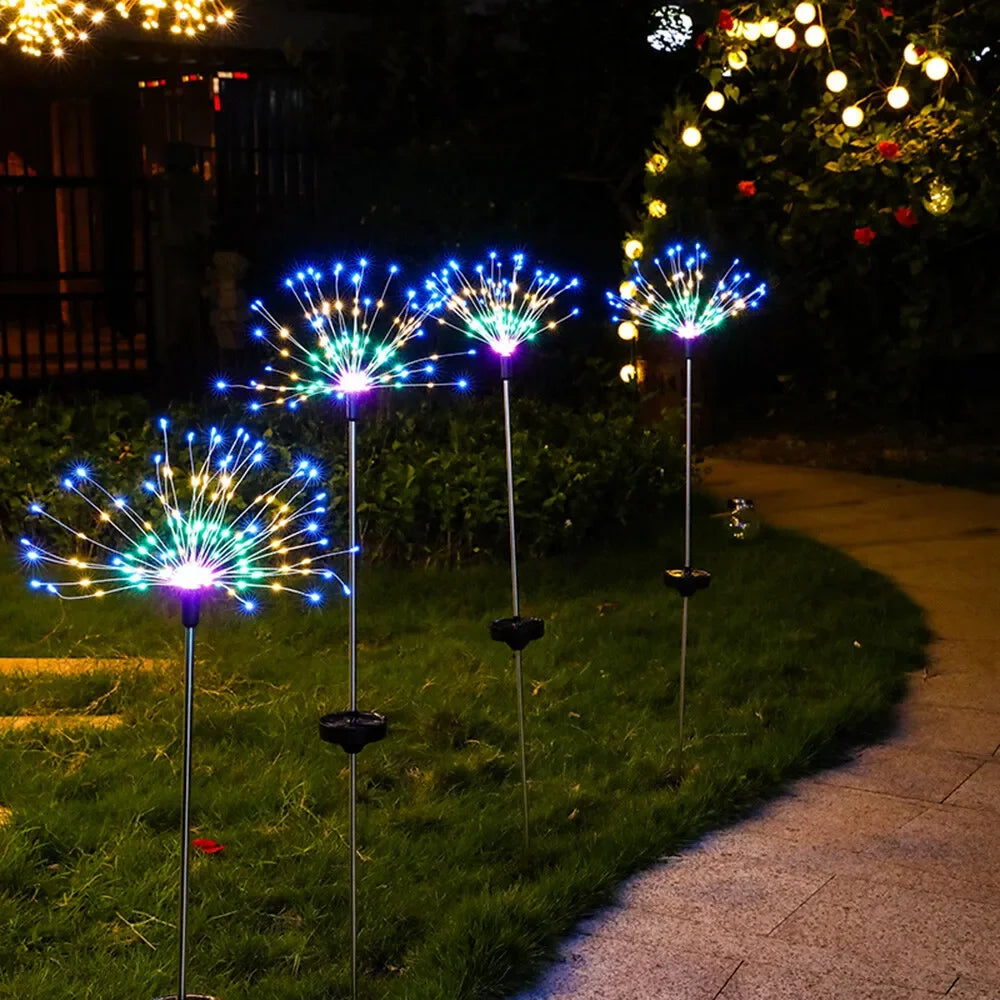 Lampes solaires de jardin étanche feux d’artifice